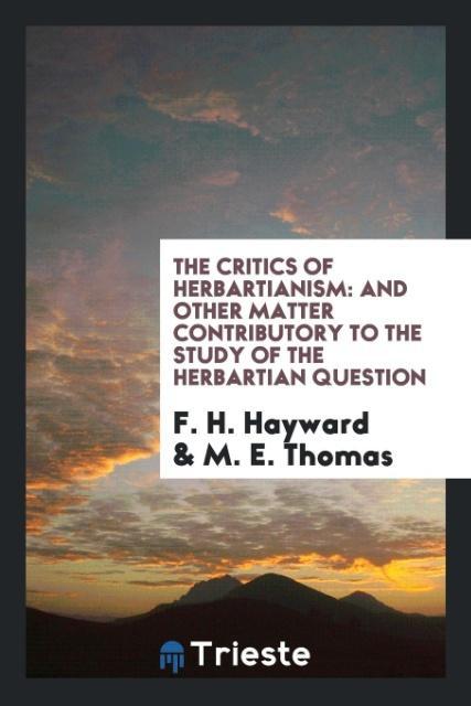 Kniha Critics of Herbartianism F. H. Hayward