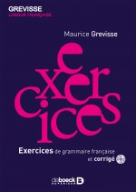 Carte Exercices de grammaire francais et corrige + CD Maurice Grevisse