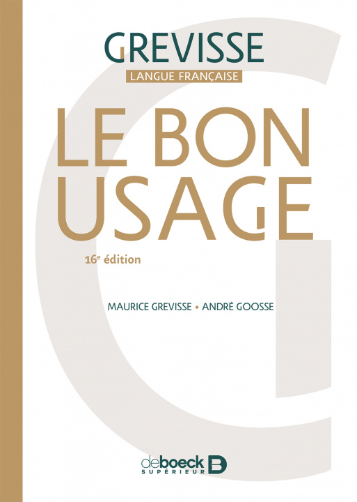 Book Bon Usage 16e edition Andre Goosse