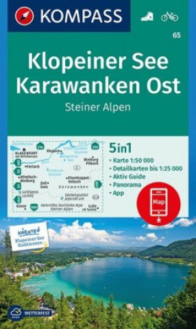 Tiskovina Klopeiner See, Karawanken Ost, Steiner Alpen 1:50 000 Kompass-Karten Gmbh
