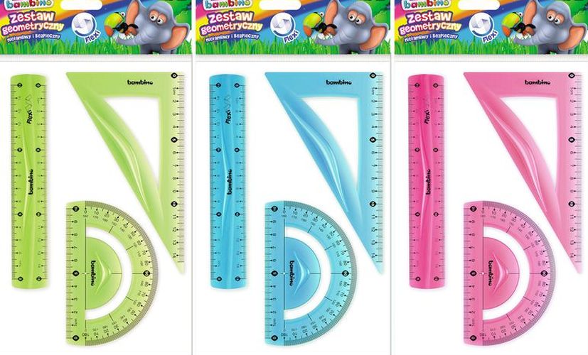 Papierenský tovar Zestaw geometryczny 3 części 20 cm Bambino flexi 