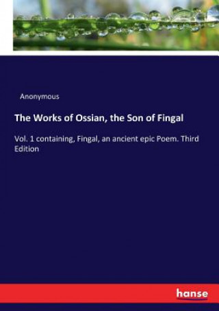 Carte Works of Ossian, the Son of Fingal Anonymous