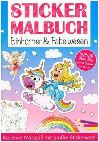 Buch Stickermalbuch: Einhörner & Fabelwesen 