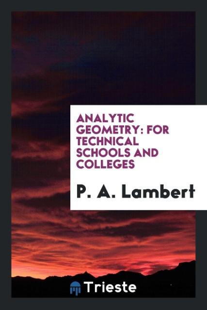 Knjiga Analytic Geometry P. A. LAMBERT