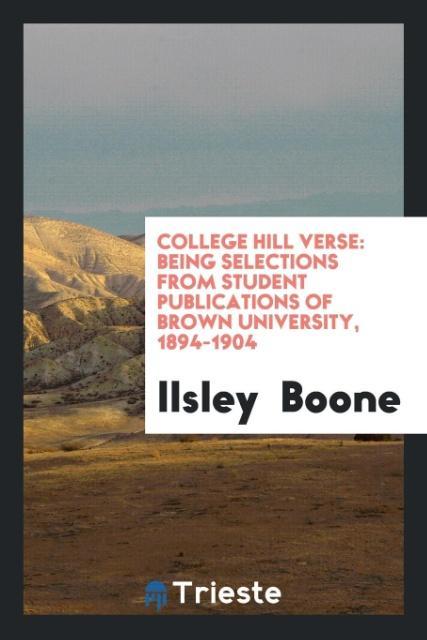 Книга College Hill Verse ILSLEY BOONE