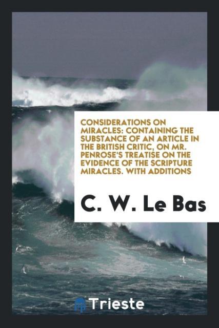 Kniha Considerations on Miracles C. W. LE BAS