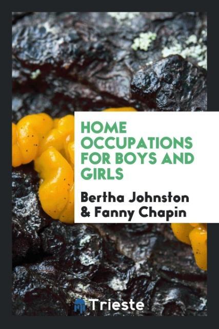 Buch Home Occupations for Boys and Girls BERTHA JOHNSTON