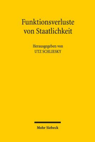 Könyv Funktionsverluste von Staatlichkeit Utz Schliesky