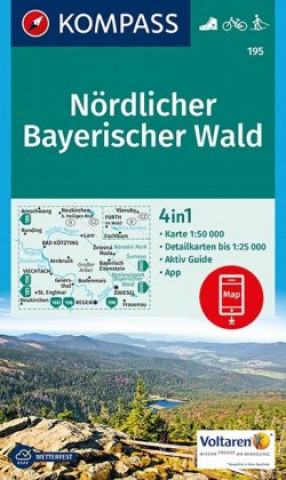 Tlačovina KOMPASS Wanderkarte 195 Nördlicher Bayerischer Wald 1:50.000 