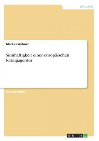 Kniha Sinnhaftigkeit einer europäischen Ratingagentur Markus Wehner