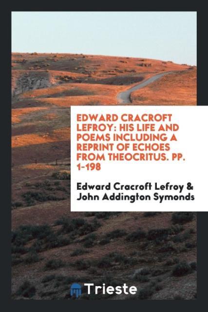 Kniha Edward Cracroft Lefroy EDWARD CRACRO LEFROY