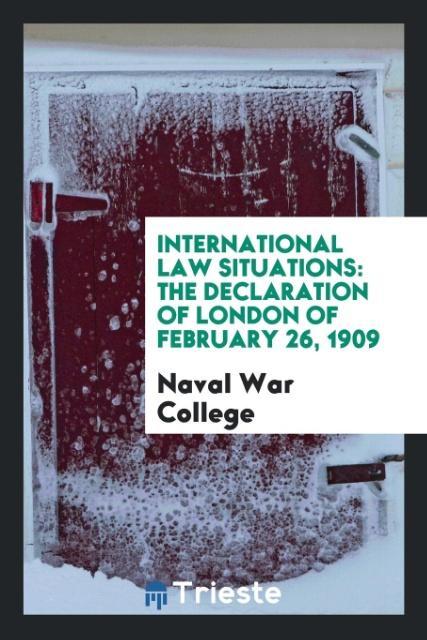 Knjiga International Law Situations NAVAL WAR COLLEGE