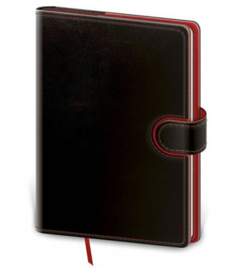 Papírenské zboží Zápisník Flip M linkovaný černo/červený 