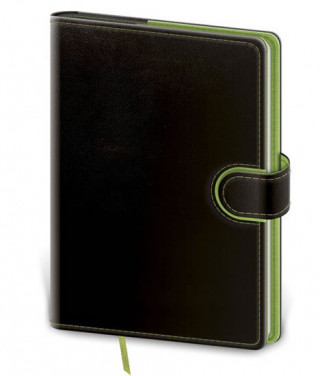 Papírenské zboží Zápisník Flip M linkovaný černo/zelený 