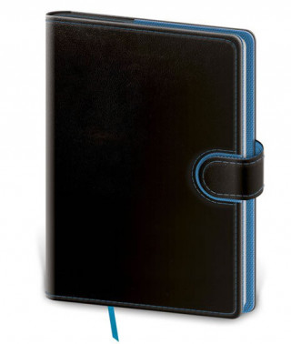 Papírenské zboží Zápisník Flip M tečkovaný černo/modrý 