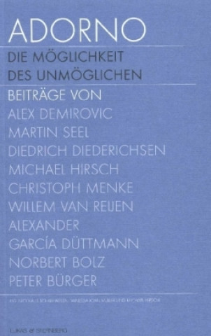 Könyv Adorno. Die Möglichkeit des Unmöglichen, Textband. Adorno. The possibility of the impossible, Text. Bd.2 Nicolaus Schafhausen