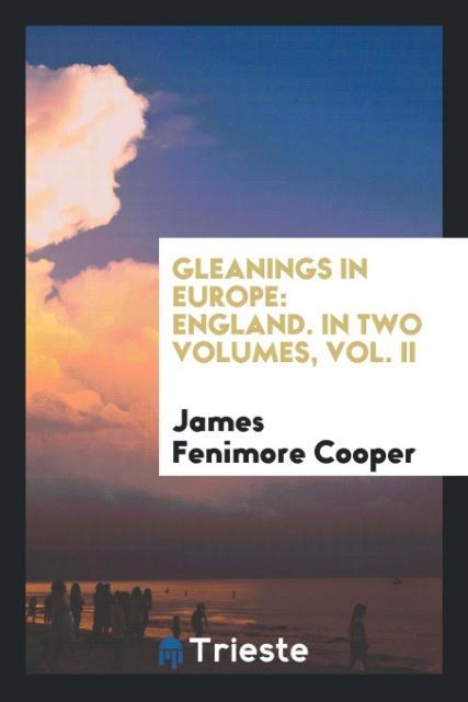 Kniha Gleanings in Europe JAMES FENIMOR COOPER