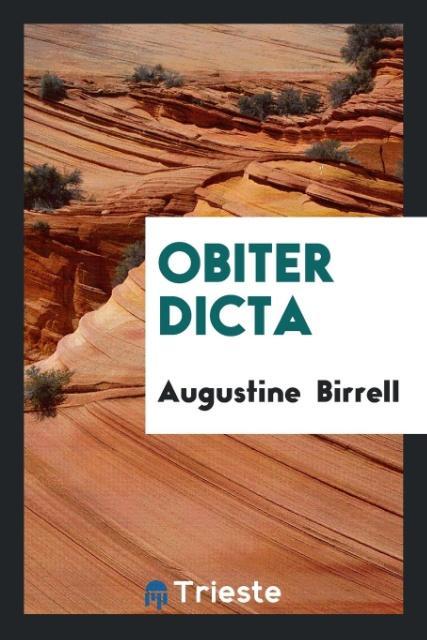 Carte Obiter Dicta AUGUSTINE BIRRELL