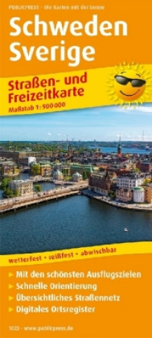 Nyomtatványok PUBLICPRESS Straßen- und Freizeitkarte Schweden 