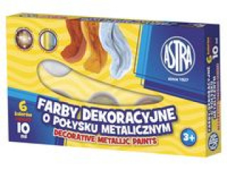 Papírszerek Farby dekoracyjne o połysku metalicznym 6 kolorów 10 ml 