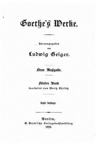 Carte Goethe's werke Johann Wolfgang von Goethe