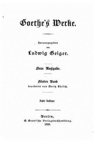 Livre Goethe's werke Johann Wolfgang von Goethe