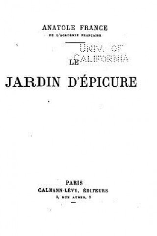 Książka Le jardin d'Épicure Anatole France