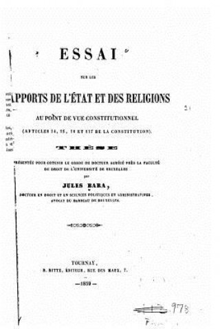 Kniha Essai sur les rapports de l'état et des religions Jules Bara