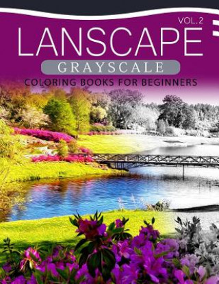 Carte Landscapes GRAYSCALE Coloring Books for Beginners Volume 2: A Grayscale Fantasy Coloring Book: Beginner's Edition Grayscale Pages Coloring