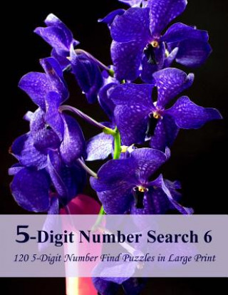 Kniha 5-Digit Number Search 6: 120 5-Digit Number Find Puzzles in Large Print Puzzlefast