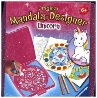 Játék Ravensburger Mandala Designer Mini Unicorn 29704, Zeichnen lernen für Kinder ab 6 Jahren, Zeichen-Set mit Mandala-Schablone für farbenfrohe Mandalas 