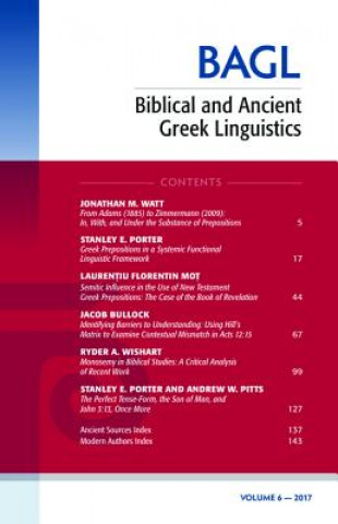 Carte Biblical and Ancient Greek Linguistics, Volume 6 STANLEY E. PORTER