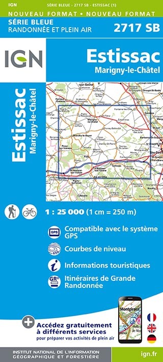Materiale tipărite Estissac Marigny-le-Châtel 1:25 000 