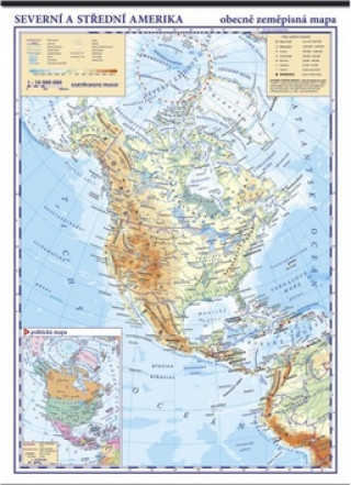 Nyomtatványok Severní Amerika fyzická mapa 