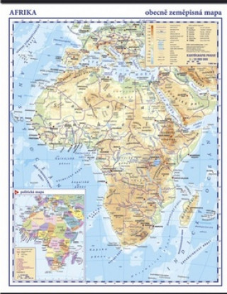 Tiskovina Afrika fyzická nástěnná mapa 