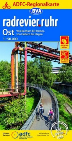 Tiskovina ADFC-Regionalkarte radrevier.ruhr Ost, 1:50.000, reiß- und wetterfest, GPS-Tracks Download Allgemeiner Deutscher Fahrrad-Club e.V. (ADFC)