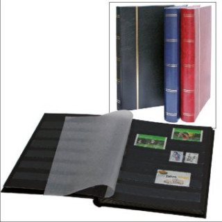 Joc / Jucărie Briefmarkenalbum 64 Seiten schwarz. Einband schwarz.Format ca. 230 x 305 mm.Luxusausführung. 