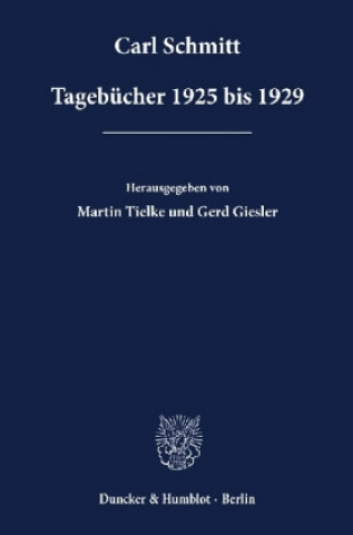 Carte Tagebücher 1925 bis 1929. Carl Schmitt
