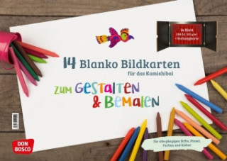 Hra/Hračka 14 Blanko Bildkarten zum Gestalten & Bemalen für das Kamishibai 