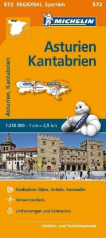 Tiskovina Michelin Asturien, Kantabrien. Straßen- und Tourismuskarte 1:250.000 