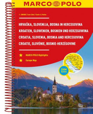 Kniha Croatia, Slovenia, Bosnia and Hercegovina Marco Polo Road Atlas Marco Polo