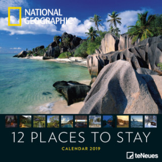 Naptár/Határidőnapló National Geographic 12 Places to stay 2019 