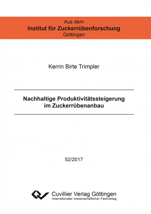 Könyv Nachhaltige Produktivitätssteigerung im Zuckerrübenanbau Kerrin Trimpler