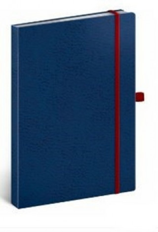 Book Notes Vivella linkovaný modrý/červený 