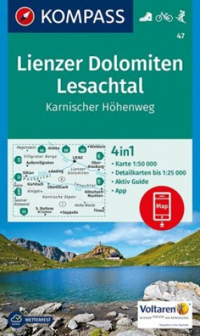 Materiale tipărite KOMPASS Wanderkarte Lienzer Dolomiten, Lesachtal, Karnischer Höhenweg 