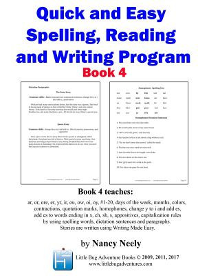 Carte Quick and Easy Spelling, Reading and Writing Program Book 4 Penny Hill