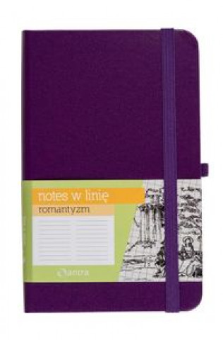 Carte Notes A6 kieszonkowy z gumką ROMANTYZM LINIA FIOLETOWY 