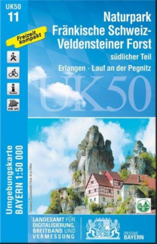 Nyomtatványok Naturpark Fränkische Schweiz-Veldensteiner Forst, südl.Teil 1 : 50.000  (UK50-11) Breitband und Vermessung Landesamt für Digitalisierung