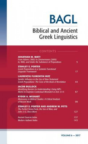 Carte Biblical and Ancient Greek Linguistics, Volume 6 STANLEY E. PORTER