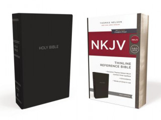 Книга NKJV, Thinline Reference Bible, Leather-Look, Black, Red Letter, Comfort Print Thomas Nelson